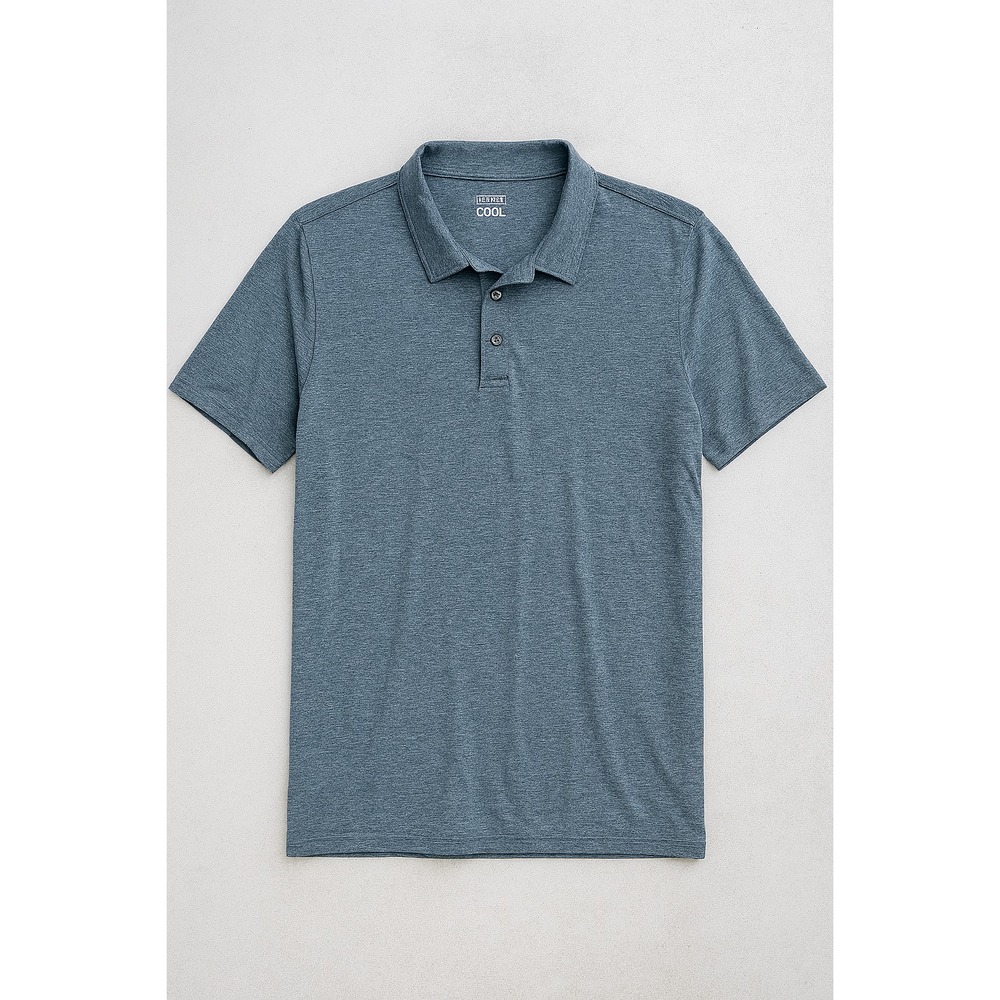 32 DEGREES Cool Polo Shirt Blue Heather Men's XL Lightweight Short Sleeve